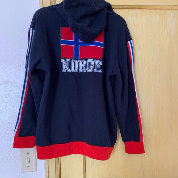 Waynor Norway Sweatshirt Unisex Embroidered Hoodie with Flag Motif - Picture 2 of 8